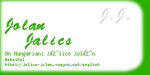 jolan jalics business card